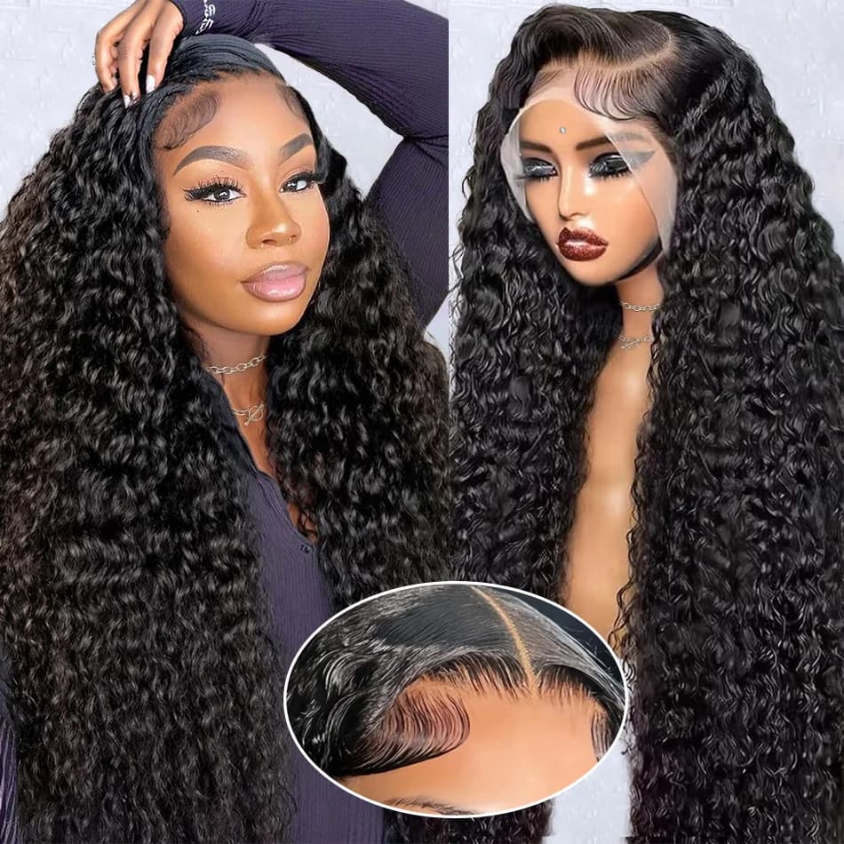 Deep Wave 13x6 Hd Lace Front Human Hair Wig 40 Inch 200 Density Water Wave 13x4 Frontal Wig Hd Lace Women Curly Wigs Human Hair