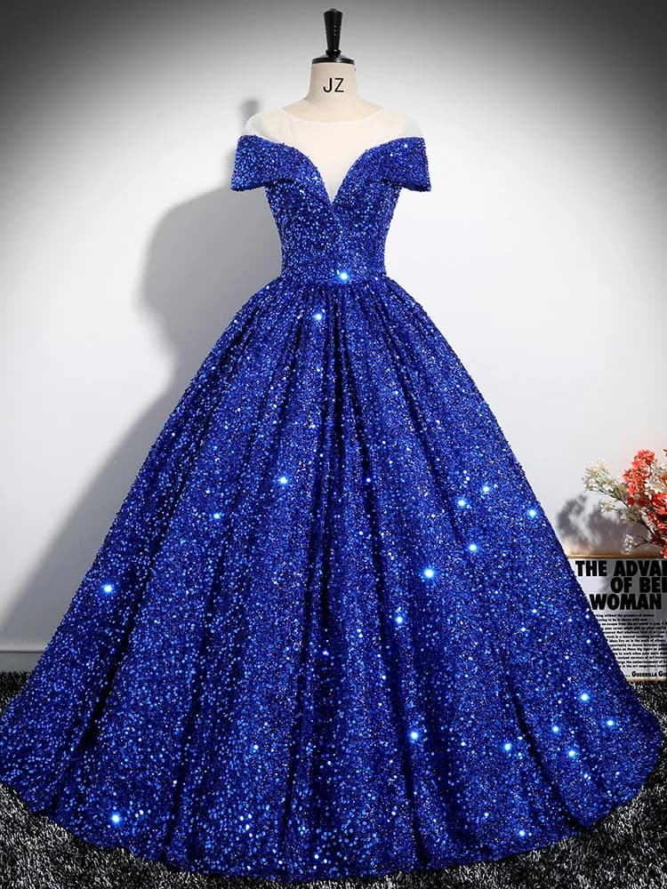 Customized Ball Gown Quinceanera Dresses Sequins Shiny Prom Evening Birthday Party Gowns Formal robes de soirée