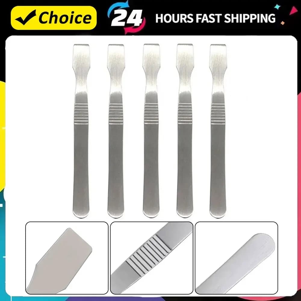 5Pcs Metal Spudger Disassemble Crowbar Phone Repair Tools 120x11mm Stainless Steel Solding Paste Spudger For Electronic Repair