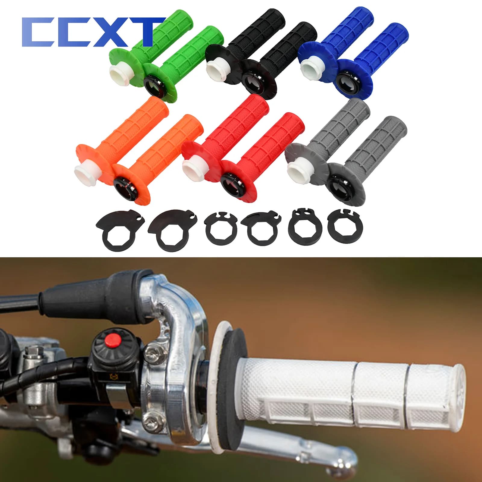 Motorcycle Grips 7/8" 22mm Hand Grip The Snap-on Cam For Yamaha Honda Kawasaki Suzuki KTM Dirt Bike Handlebar Universal Parts