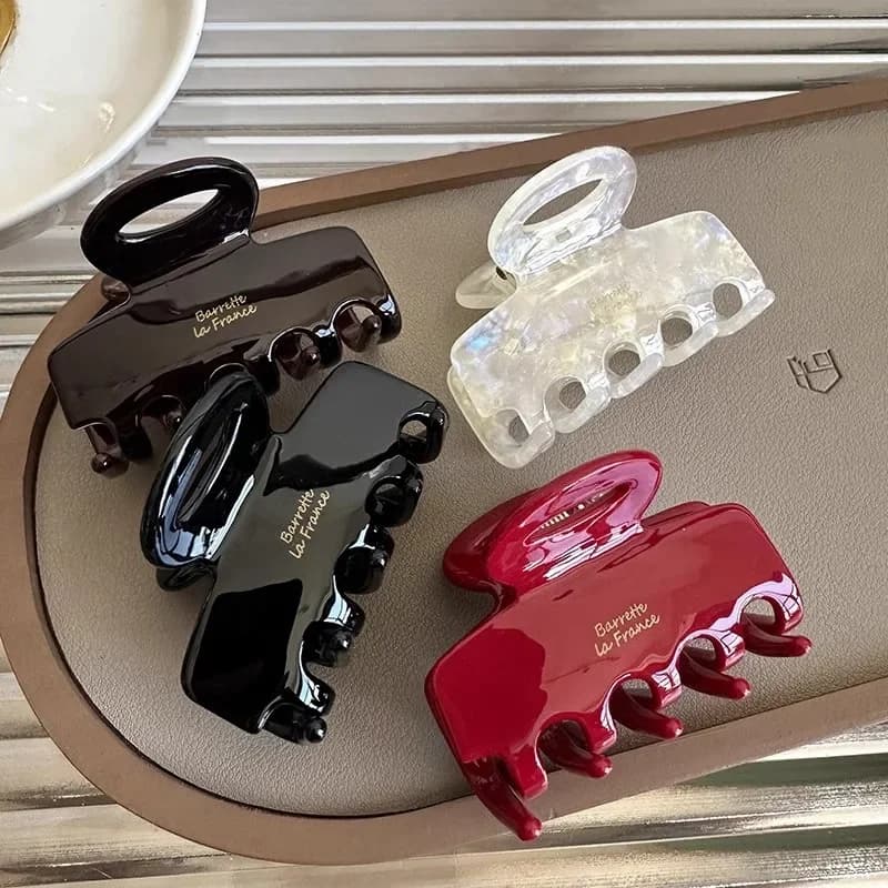 5.5cm long acetate fiber hair clip, red hair clip, suitable for girls and women as a hair accessory, Korean new fashion style