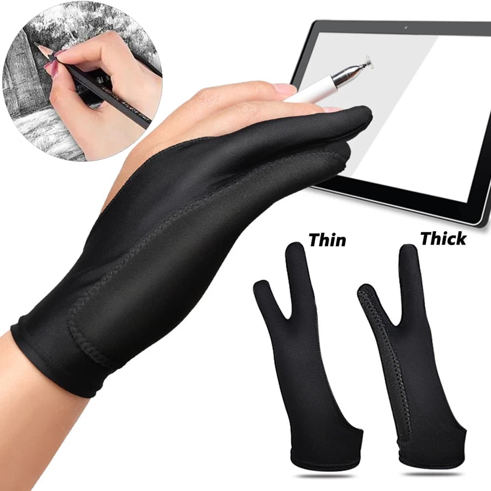 Two-Fingers Anti-Fouling Drawing Gloves Elastic Table Digital Board Screen Draw Accessories For Arists Painting Art Supplies