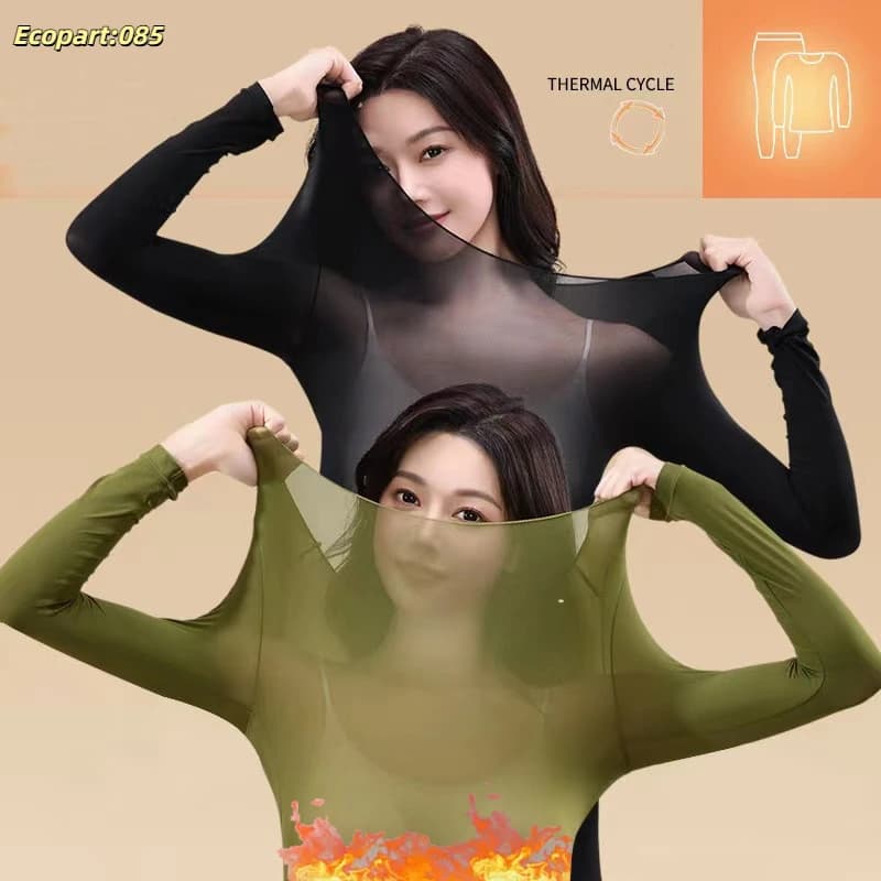 Winter Autumn Women Thermal Underwear Long Sleeves Bottoming Shirt Pullover Elastic Casual Solid Ladies Basic Thermal Tops 2025