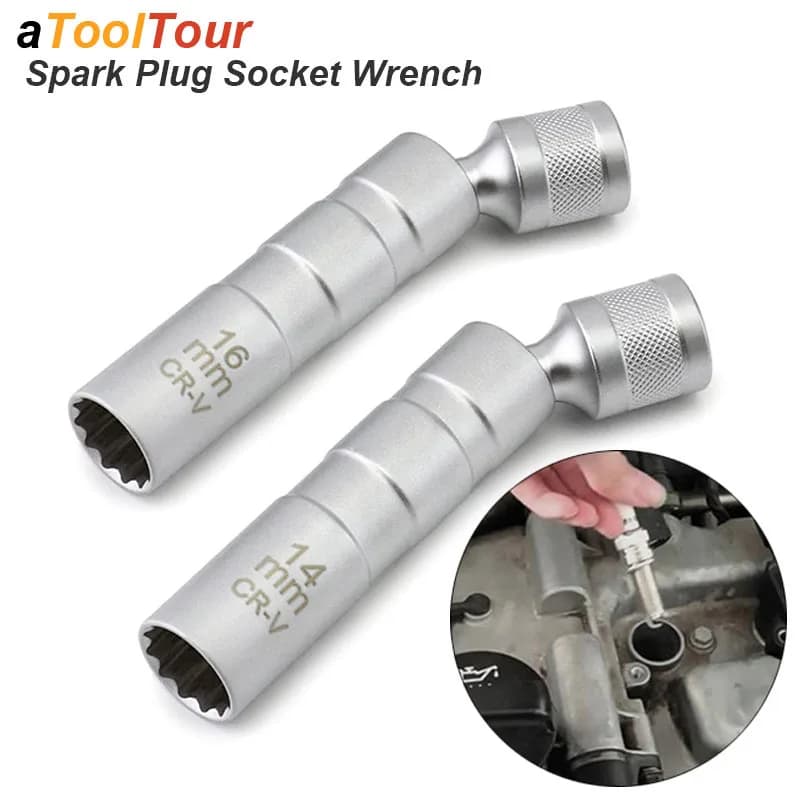 Spark Plug Socket Wrench Adapter 14mm 16mm Install Replace Repair Kit Swivel Torque Magnetic Remove Removal Gap Tool Car AUTO