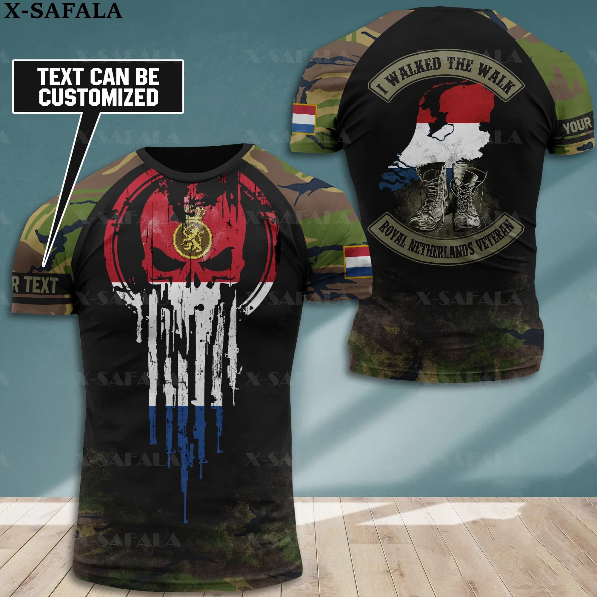 HOLLAND Netherland Flag Soldier-ARMY-VETERAN 3D Printed High Quality T-shirt Summer Round Neck Men Female Casual Top-1