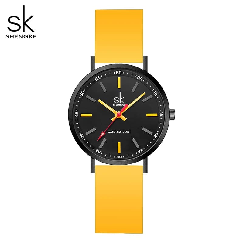 SHENGKE Sports Women Silicone Strap Watches New Design For Woman SK Quartz Wristwatches Original Ladies Clock Relogio Feminino