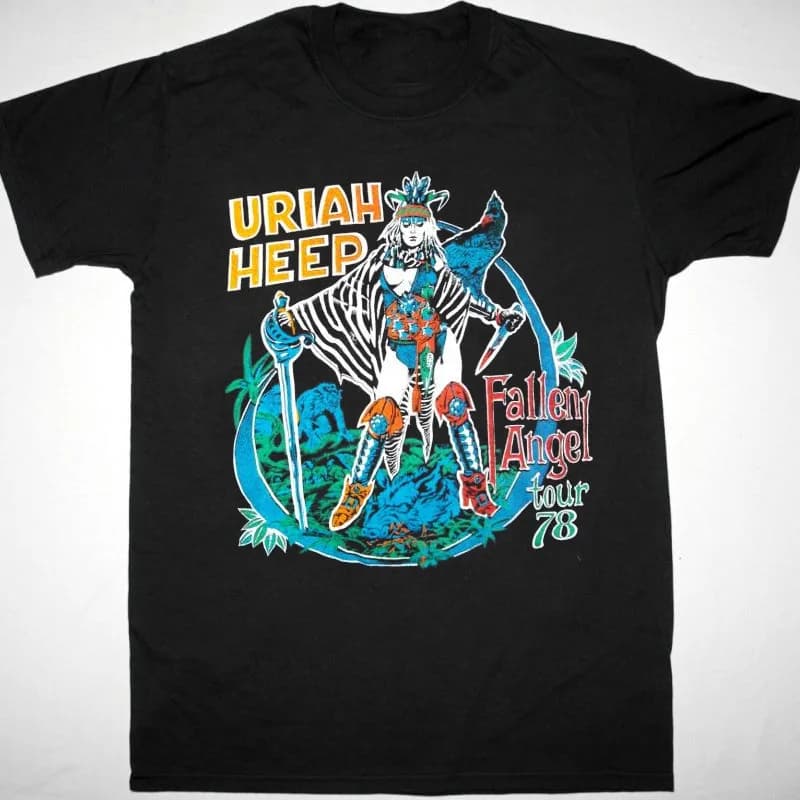 Uriah Heep Band 78 Heavy Cotton Black All Size T Shirt GC1655