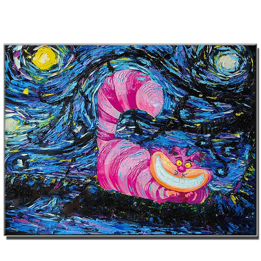 5D Diamond Painting for Home Decoration, 5D, Starry Night, Wonderland, Cheshire Cat, Full Drill, Square, Round, Embroidery, Art