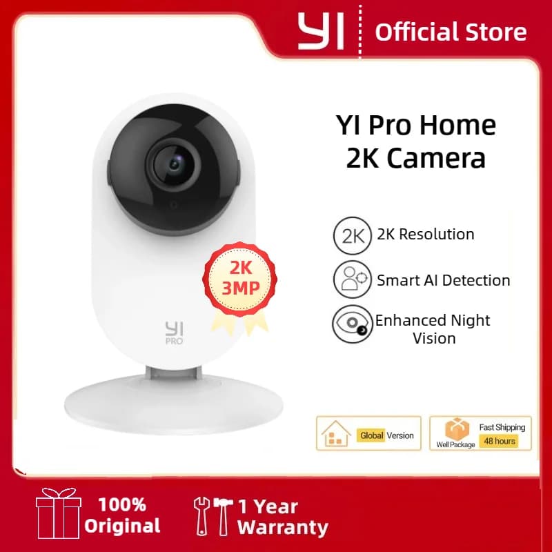 YI Pro 2K Home Wifi Surveillance Camera Enhanced Night Vision, Baby Monitor Security Protection Compatible with Smart Home