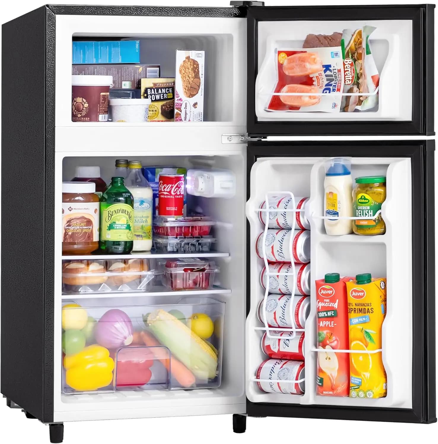 .Ft Mini Fridge with Freezer, 2 Door Small Refrigerator, 7 Level Adjustable Thermostat, Compact Fridge for Living Room, Office,