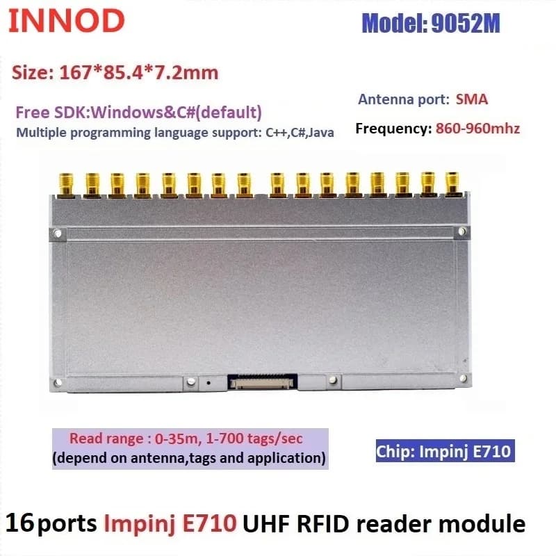700pcs/s Inventory Speed 16 Antenna Ports uhf rfid reader module impinj E710 for Garbage Truck Management