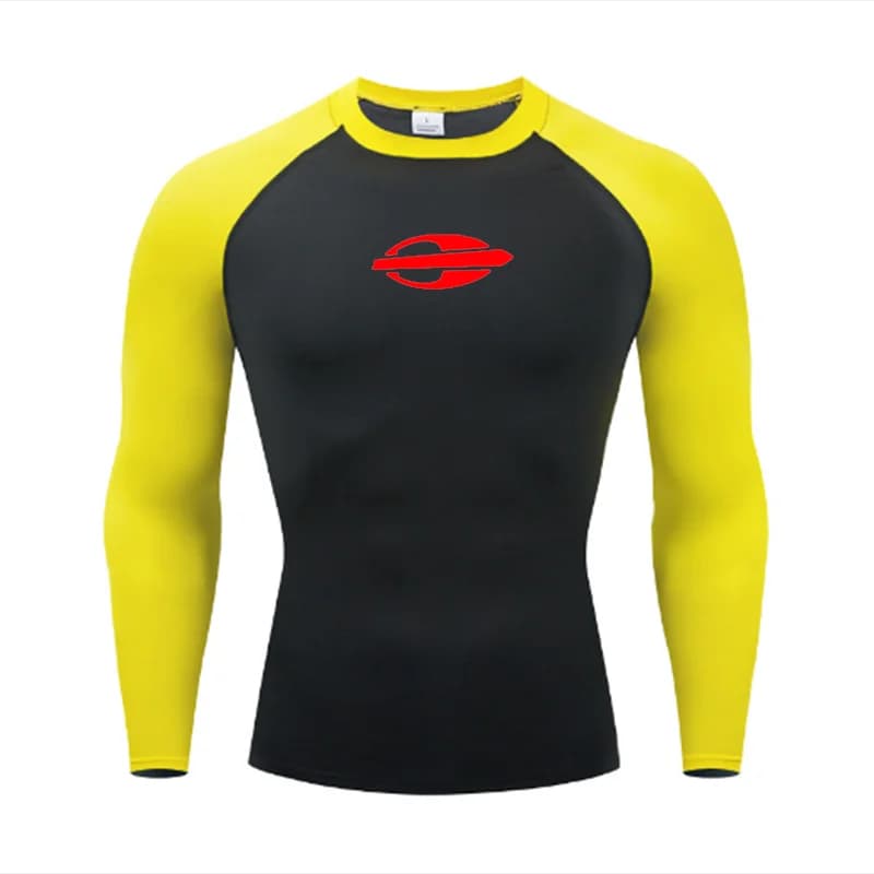 Men's Surfing Sun Protection Diving Suit, Anti Rash T-Shirt, Swimsuit, Tight Fitting Shoulder Insert, Long Sleeved, UV Resistant