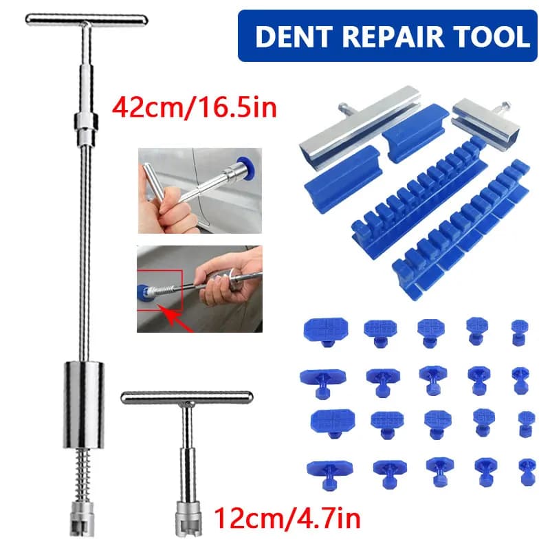 Car Dent Repair Tool Long/Short 2 Styles Paintless Repair Puller Tool Used For Slight Dent Small Hail Dent With 20pcs Spacer