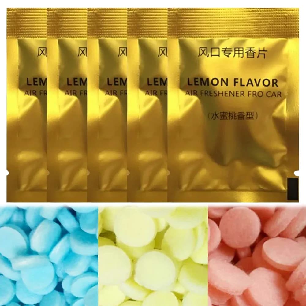 5Pcs Car Air Fresheners Refills Car Air Vent Clip Flavor Replacement Set Solid Fragrance Scent Air Freshener Refill Tablets