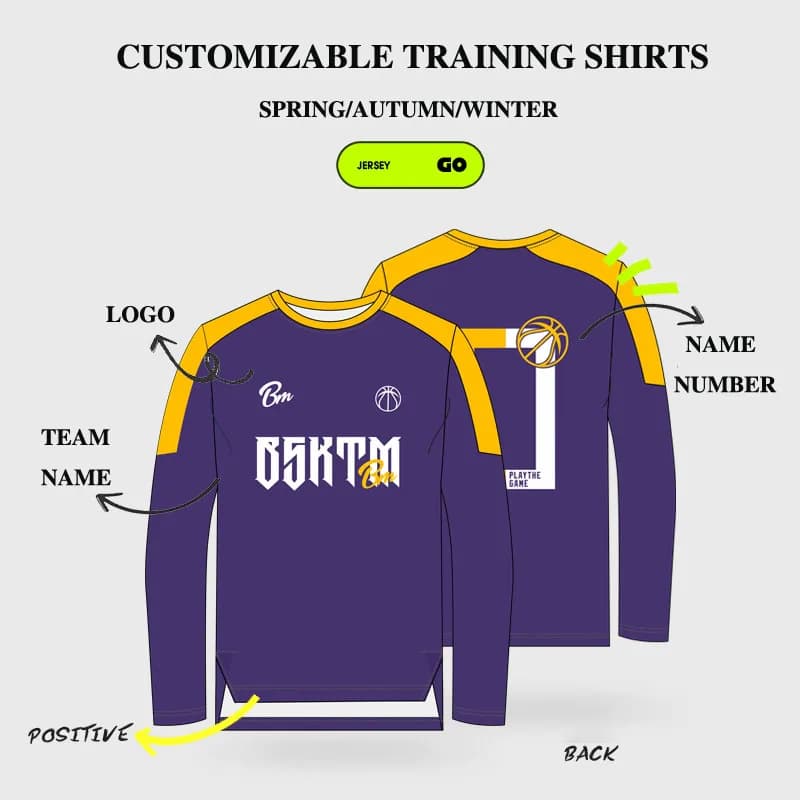 BASKETMAN Basketball Jerseys For Men Warm Up Full Sleeves Sports T-shirts Customizable Name Printed Running Training Tracksuits