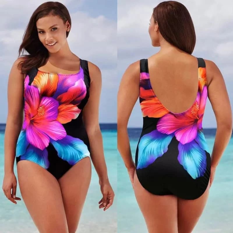 Oversized Swimwear Women One-piece Printed Swimsuit Beachwear Sexy Swimwear Plus Size Bodysuit Beach Bathingsuit Monokini