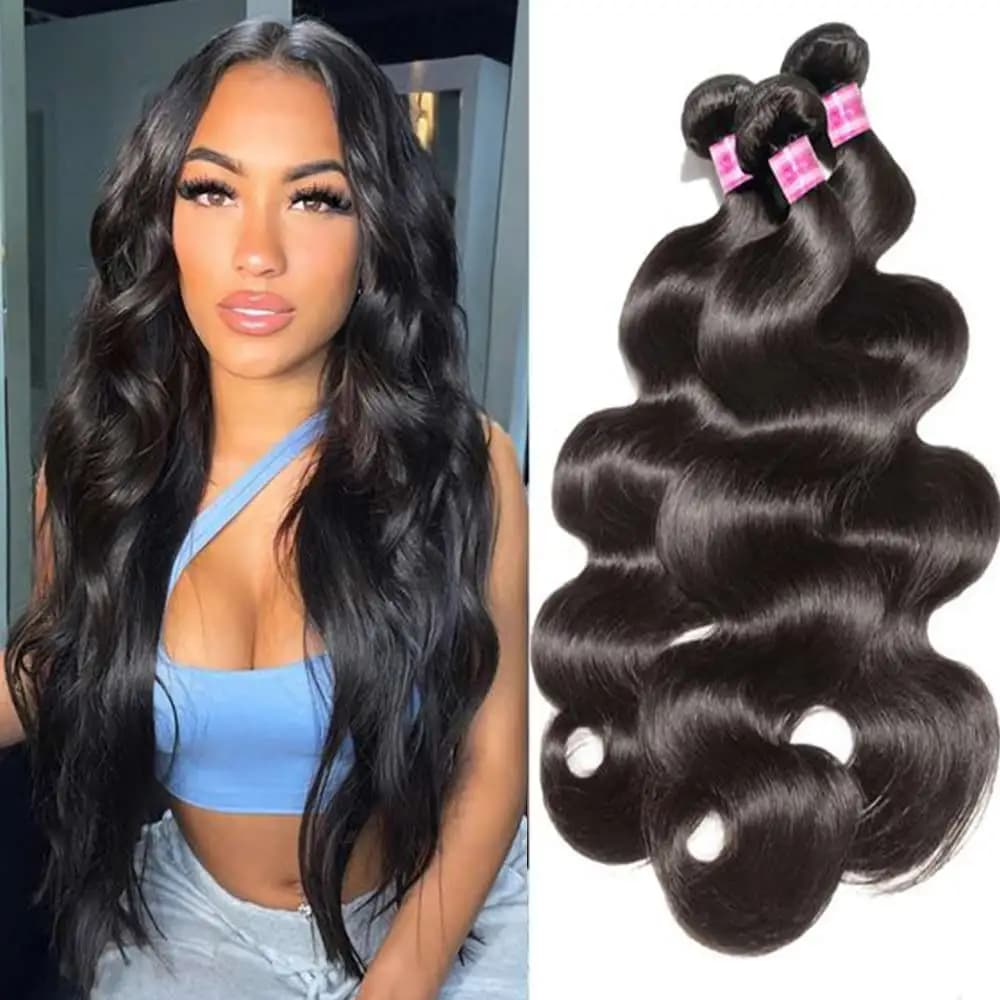 Human Hair Bundles Weave Indian Hair Bundles Loose Body Wave 3/4Bundles Weft Virgin Raw Remy Hair Extensions For Women 28Inch