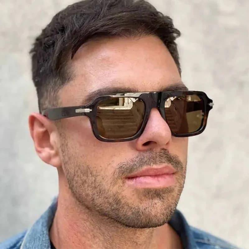 Fashion Square Sunglasses For Men Classic Pilot Oversized Sun Glasses Male Brand Designer Big Eyewear UV400