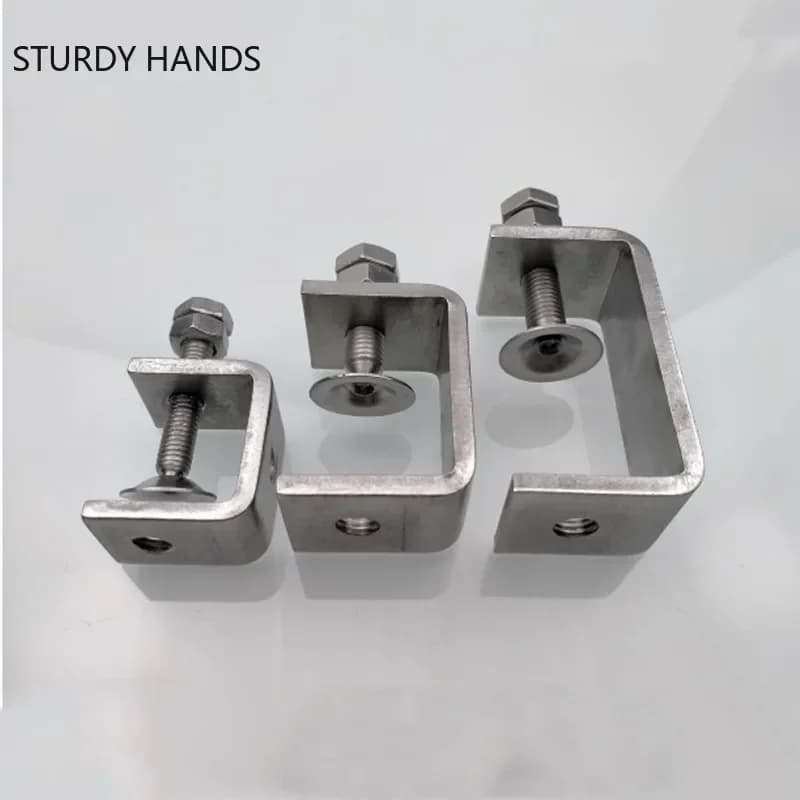 1pc Stainless Steel Fasteners Fixed Clip Heavy Duty Multifunction C-Type Clip Fixed Screw Metal Holder Clip Home Hardware Tools