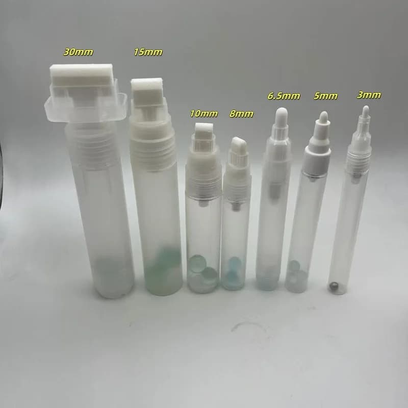7 pcs/set Plastic Empty Pen Rod 3mm 8mm 10mm 15mm 30mm Barrels Tube for Graffiti Pen Liquid Chalk Markers Paint Pen Accessories