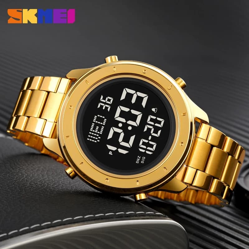 SKMEI LED Light Stopwatch Sport Watches Mens Multifunction 3Bar Waterproof Countdown Calendar Digital Wristwatch reloj hombre