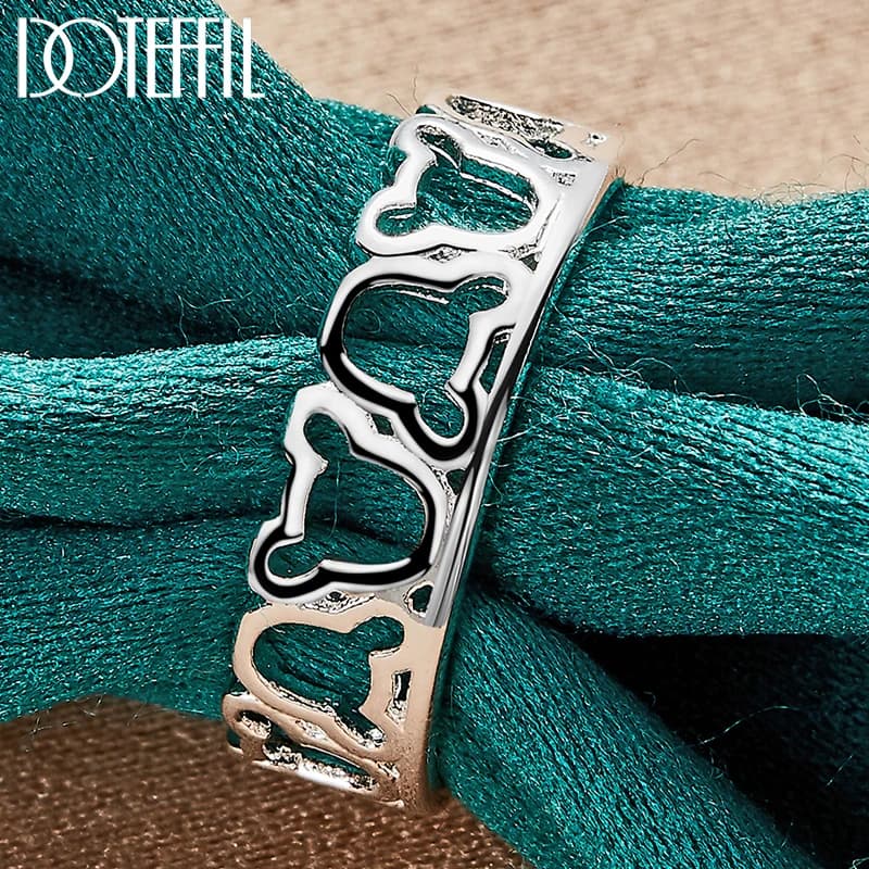DOTEFFIL 925 Sterling Silver Classic Ring For Woman Romantic Fashion Wedding Engagement Party Gift Charm Jewelry