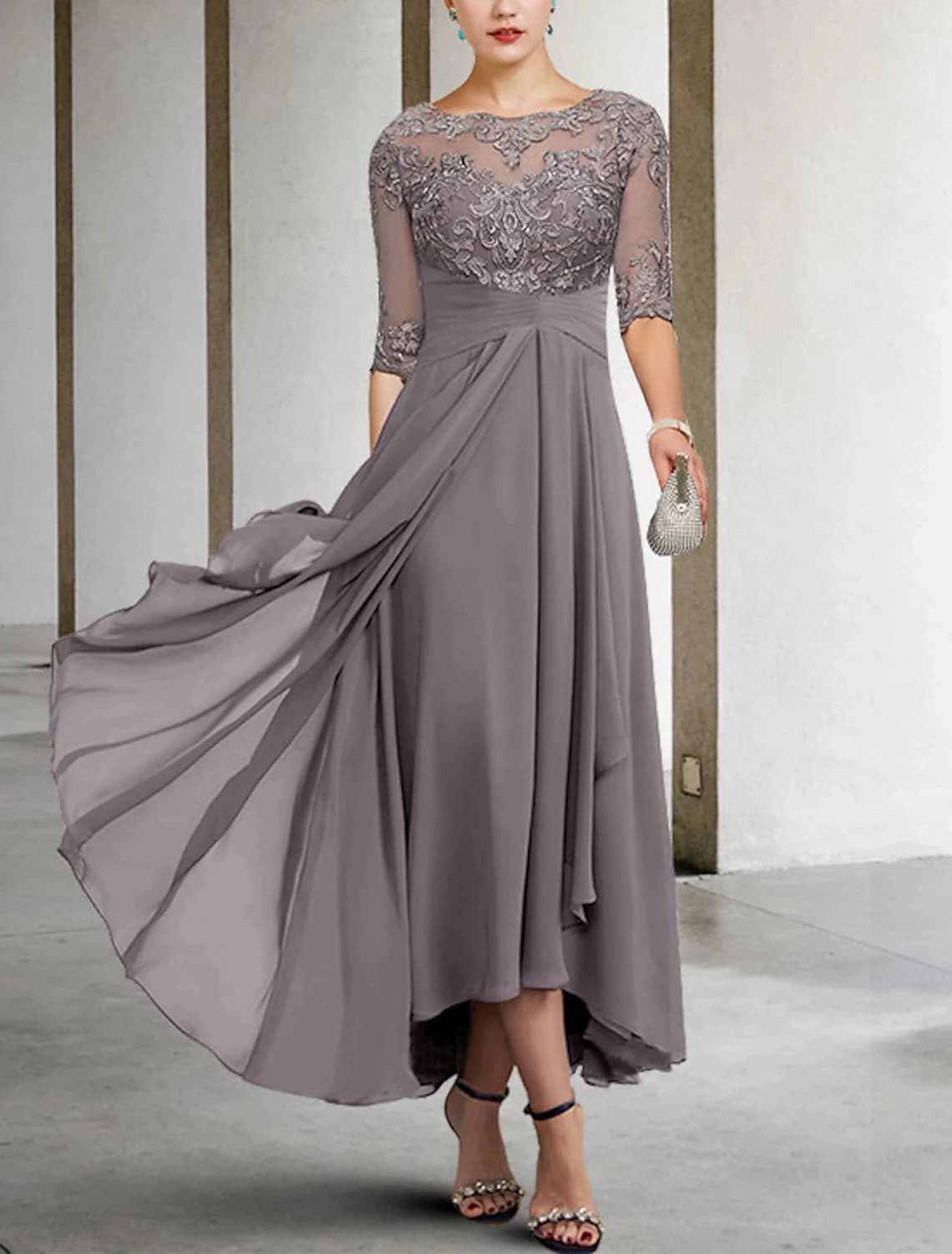 A-Line Mother of the Bride Dress Wedding Guest Elegant Plus Size V Neck Ankle Length Lace Beading Appliques 2025 free customized