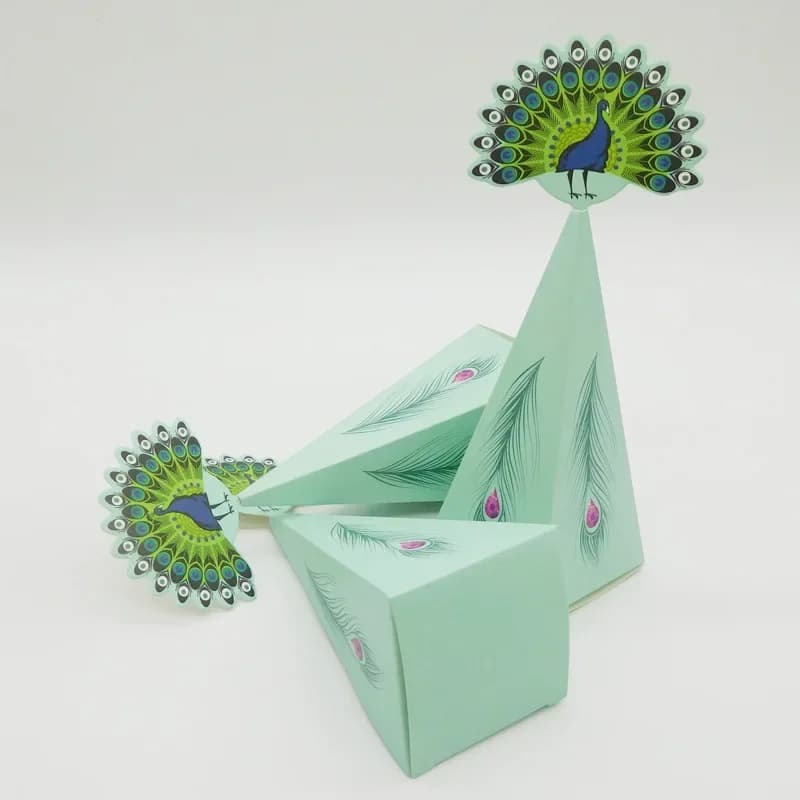 New   Pyramid  Ling Baby Shower Tray Wedding Birthday Cookies Candy Gift Box Packaging Bag