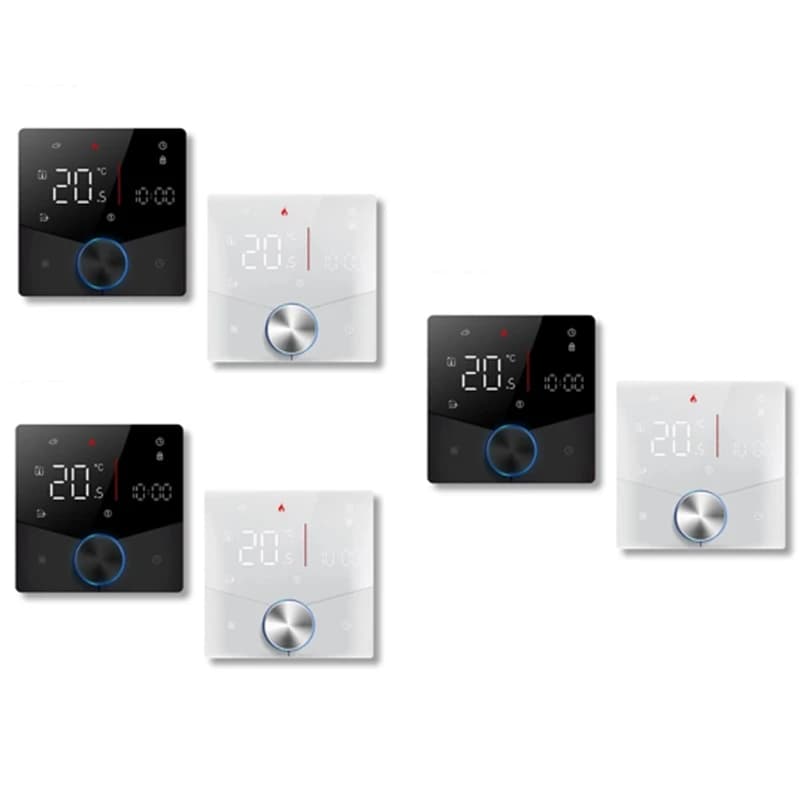 Wifi Smart Heating Knob Thermostat LCD Display Touch Screen Temperature Controller (Water Gas Boiler Black) Easy Install