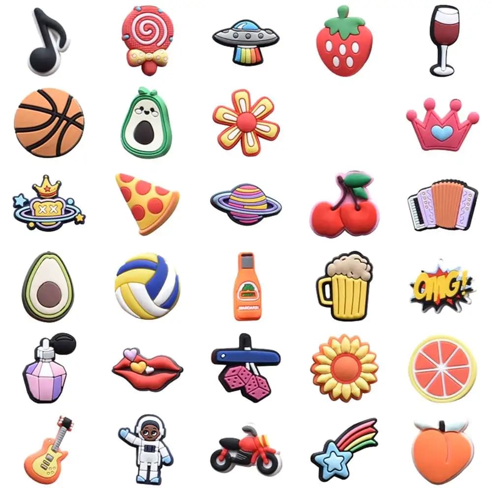 Hot Sale 1pcs PVC Shoe Charms for Crocs Accessories Qute Badge Women Sandals Buckle Kids Pins Men Decoration Jeans Party Favors