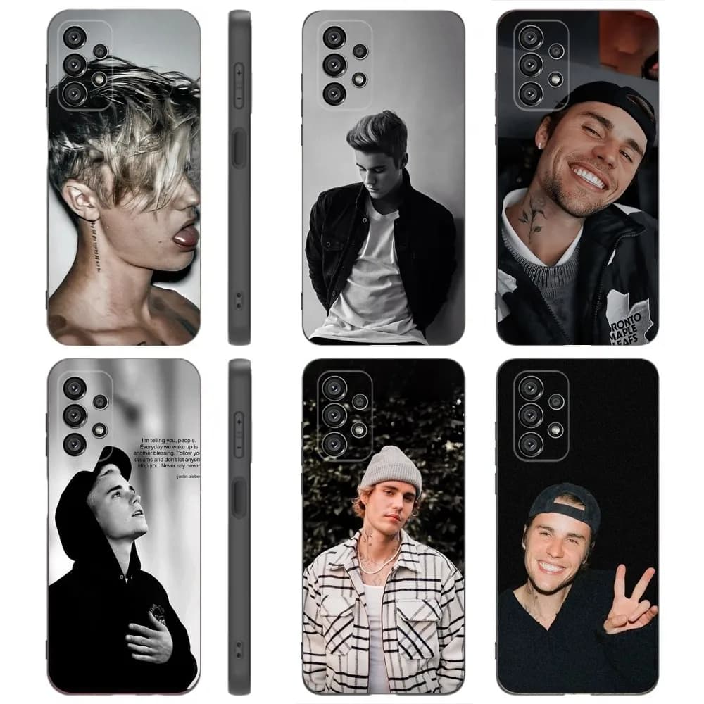 J-Justin Bieber  Phone Case For Samsung Galaxy A91,A80,A73,A72 ,A71,A53A52,A32 ,A31A22,A21s,A20,Black Cover