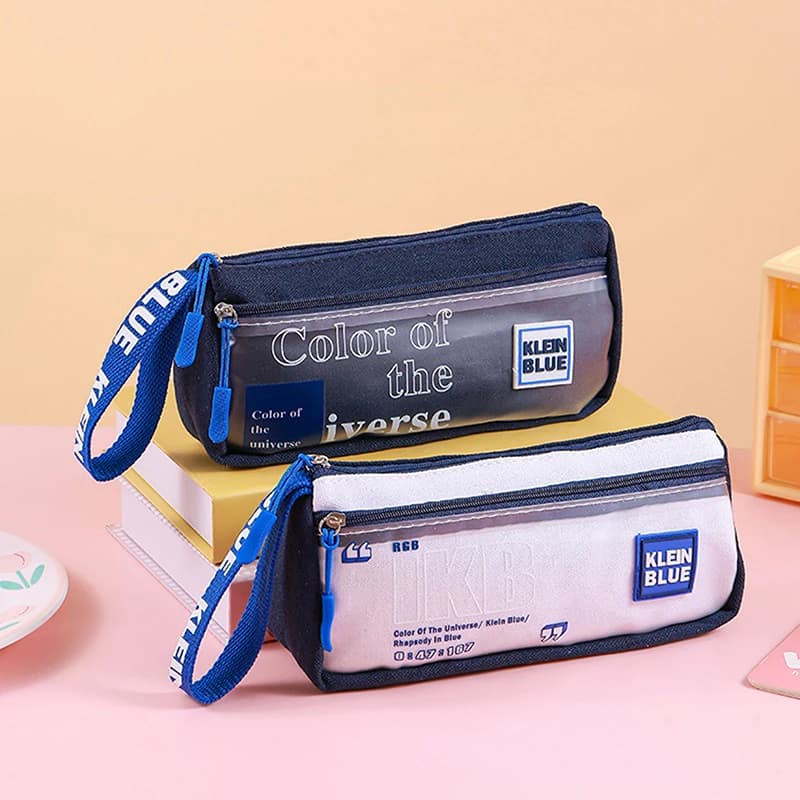 Large Capacity Pencils Cases Kawaii Cute Student Pen Case School Supplies Simple Stationery Bags Transparent Pencil Pouch