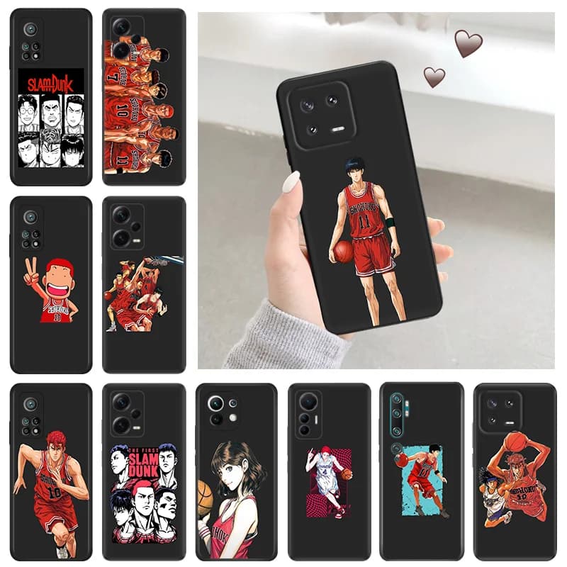 Silicone Soft Phone Case for Redmi Note 13 Pro 4G 5G 12 12c 13c Note12Pro Note13 Xiaomi 12t 12x 13Lite 12Lite Slam Dunk Cover