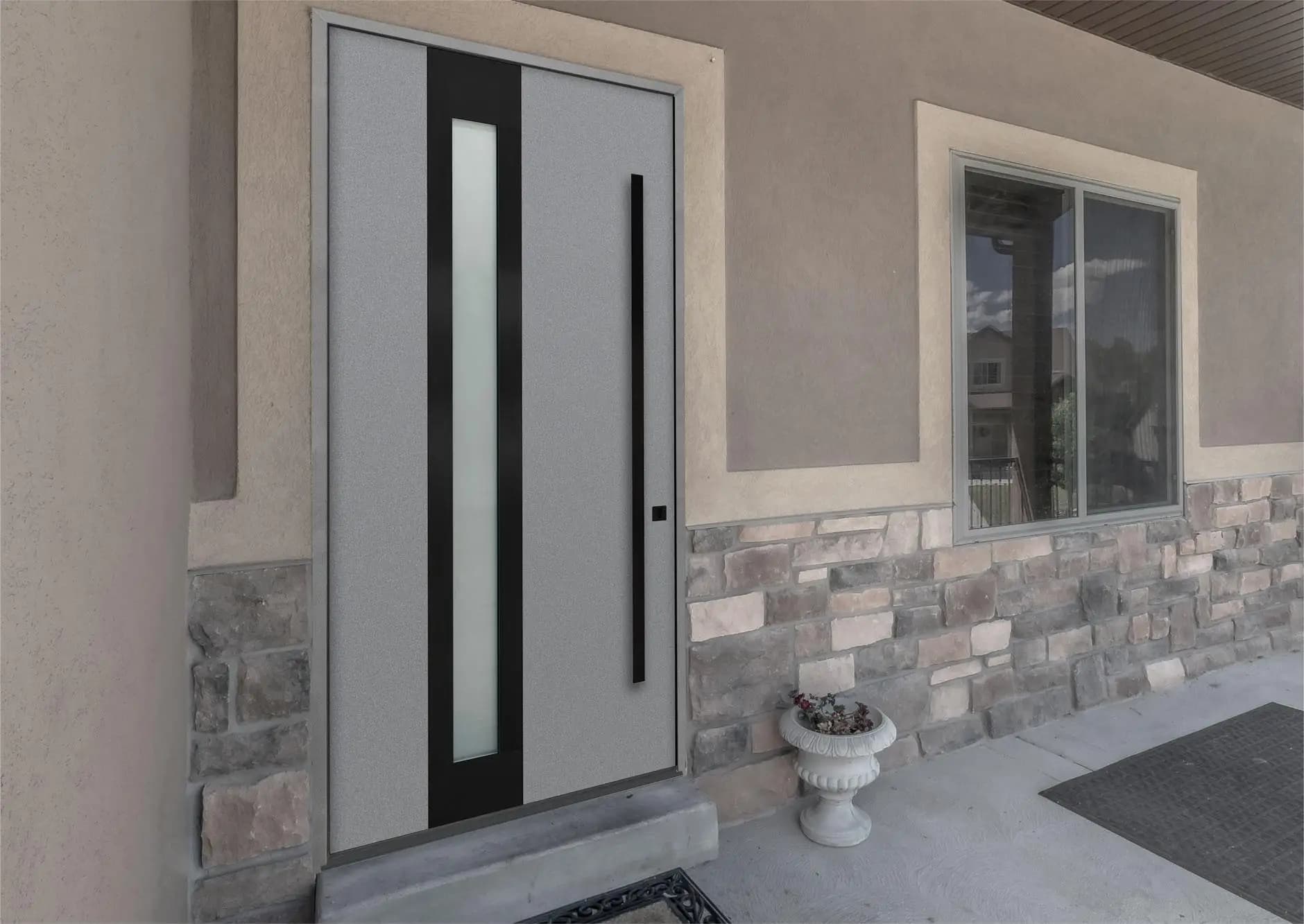 House Door Aluminum Exterior Modern Entrance Entry Doors for Home Main Front Metal Security Door Custom-made Decoration