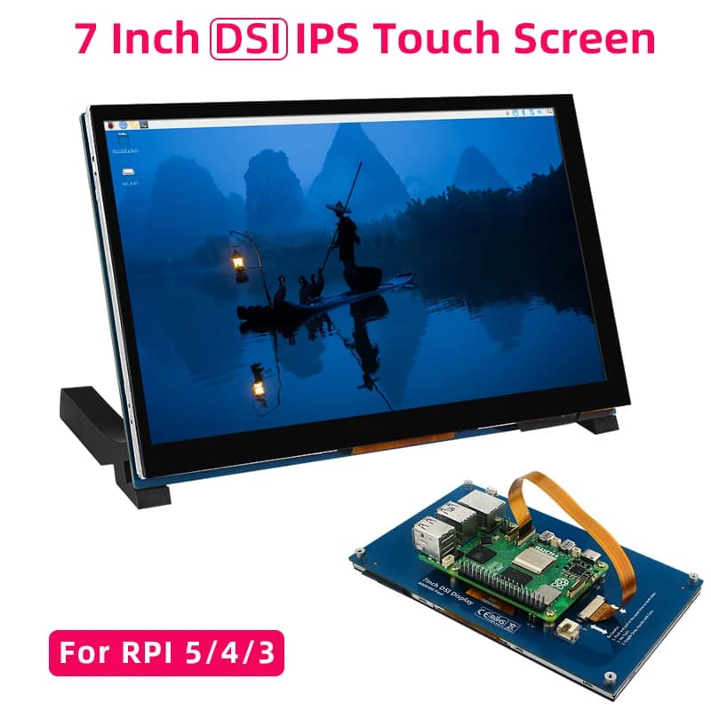 7 Inch DSI Touch Screen for Raspberry Pi 5 4B 3B+ 3B IPS Display 800*480 LCD MIPI CSI Cable With Standard Monitor for RPI 5 Pi5