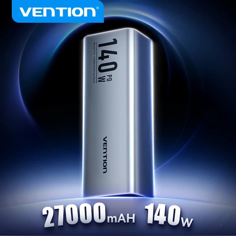 Vention 27000mAh Power Bank Portable 140W PD External Battery PowerBank for iPad Xiaomi Laptop Notebook Macbook Pro Fast Charge