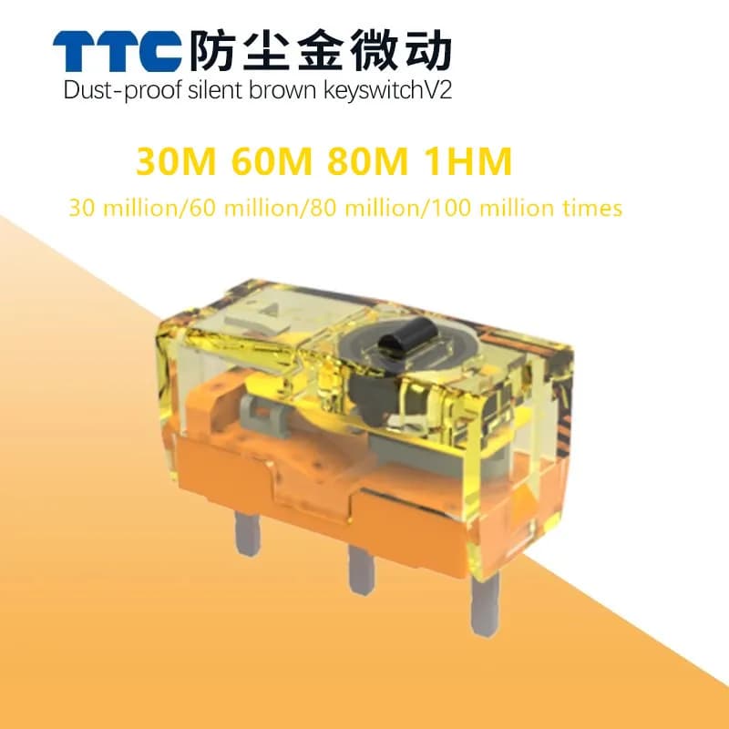 10Pcs New TTC dustproof gold micro switch 30M/60M/80M/100 million times click life 3pin gold alloy contact mouse button switches
