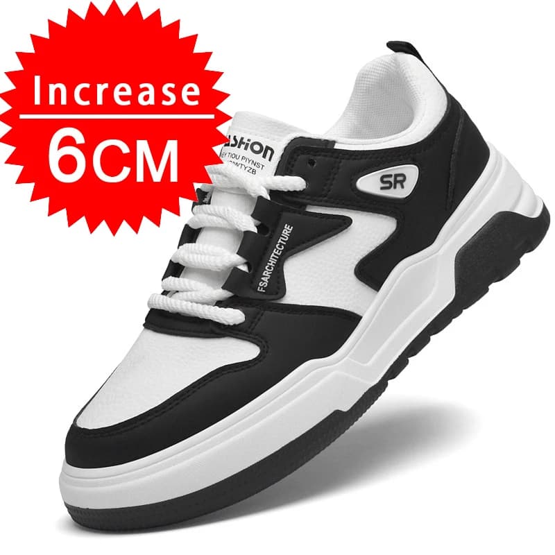 Comfortable Man Elevator Shoes Height Increasing Sneakers for Men Flat / 6CM Hidden Heels Sports Fashion Inner Heightening Shoes