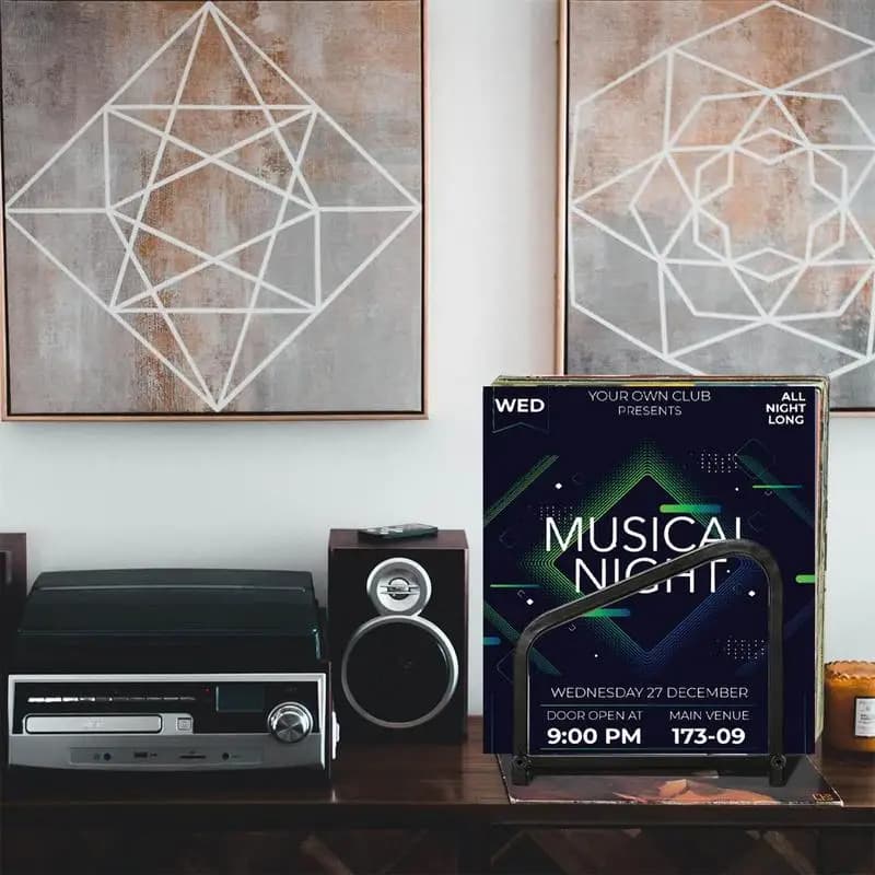 Record Rack For Albums Book Album Display Stylish Desktop File Sorter Book Album Display Rack Lp Albums Storage Black Record