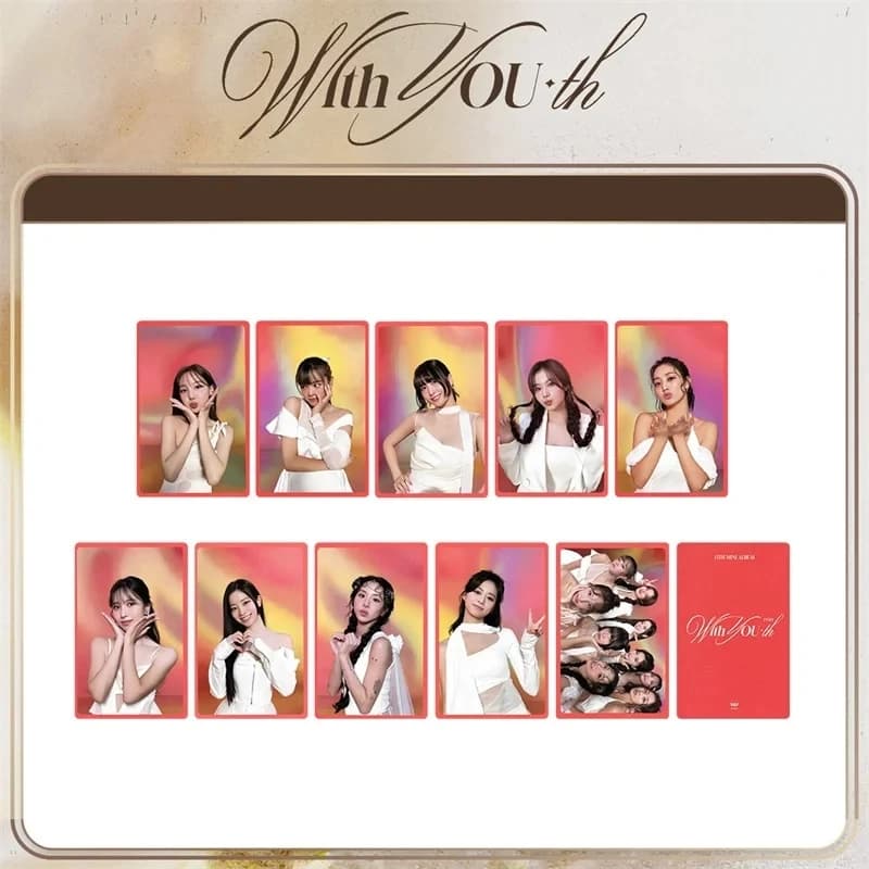 KPOP 9pcs/set  TWICE Mini 13 Album With YOU-th Album LOMO Card DAHYUN MOMO NAYEON SANA MINA AEYOUNG Gift Postcard Photo Card