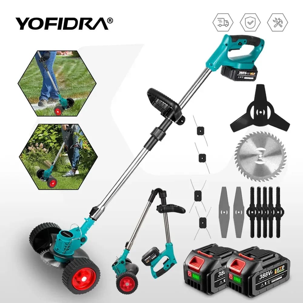 1500W 7 Inch Cordless Electric Lawn Mower Length Adjustable Handheld Rechargeable Garden Pruning Tool For Makita 18V Battery Pin