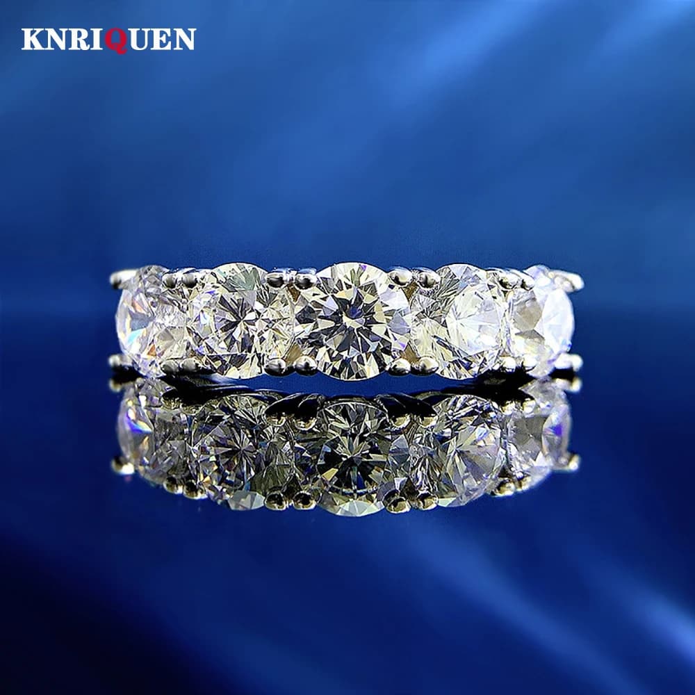 Classical 100% 925 Solid Silver 5*5mm High Carbon Diamond Rings for Women Gemstone Wedding Band Party Fine Jewelry Birthday Gift