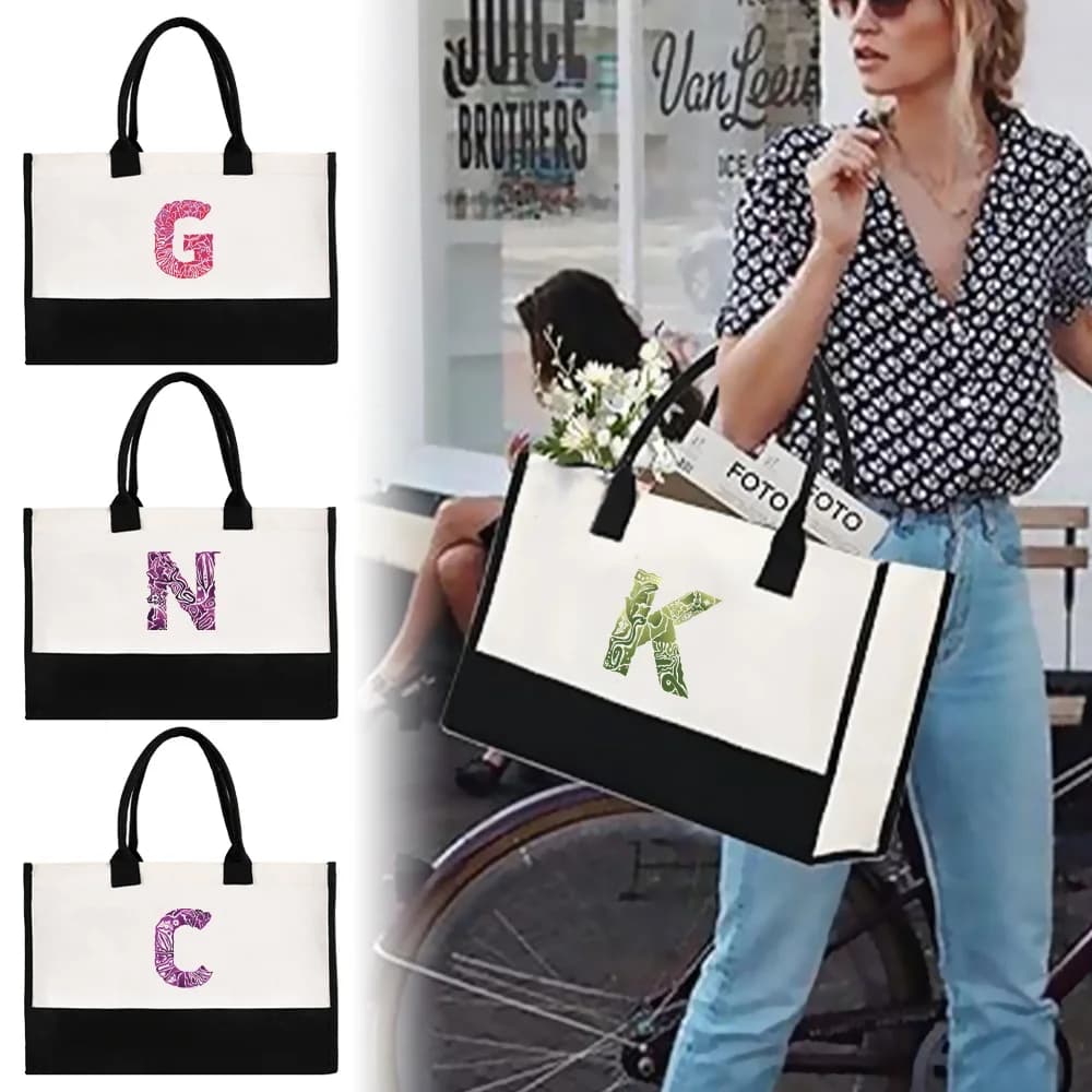 Burlap Jute Tote Bag Vintage Reusable Shopping Bags Lightweight Shoulder Bags Cute Engrave Image Pattern Grocery Oeganizer