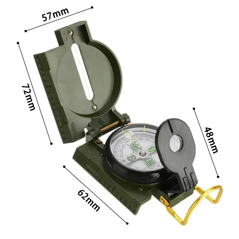 Metal Sighting Compass, Waterproof High-Accuracy Outdoor Navigation Tool for Hiking, Mountaineering & Professional Survival Use