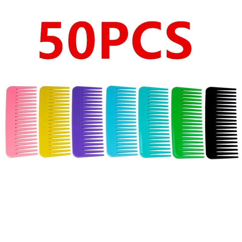 50 Pcs Antistatic Hair Detangling Comb wide tooth comb Pocket Comb for Long Hair Curly Hair