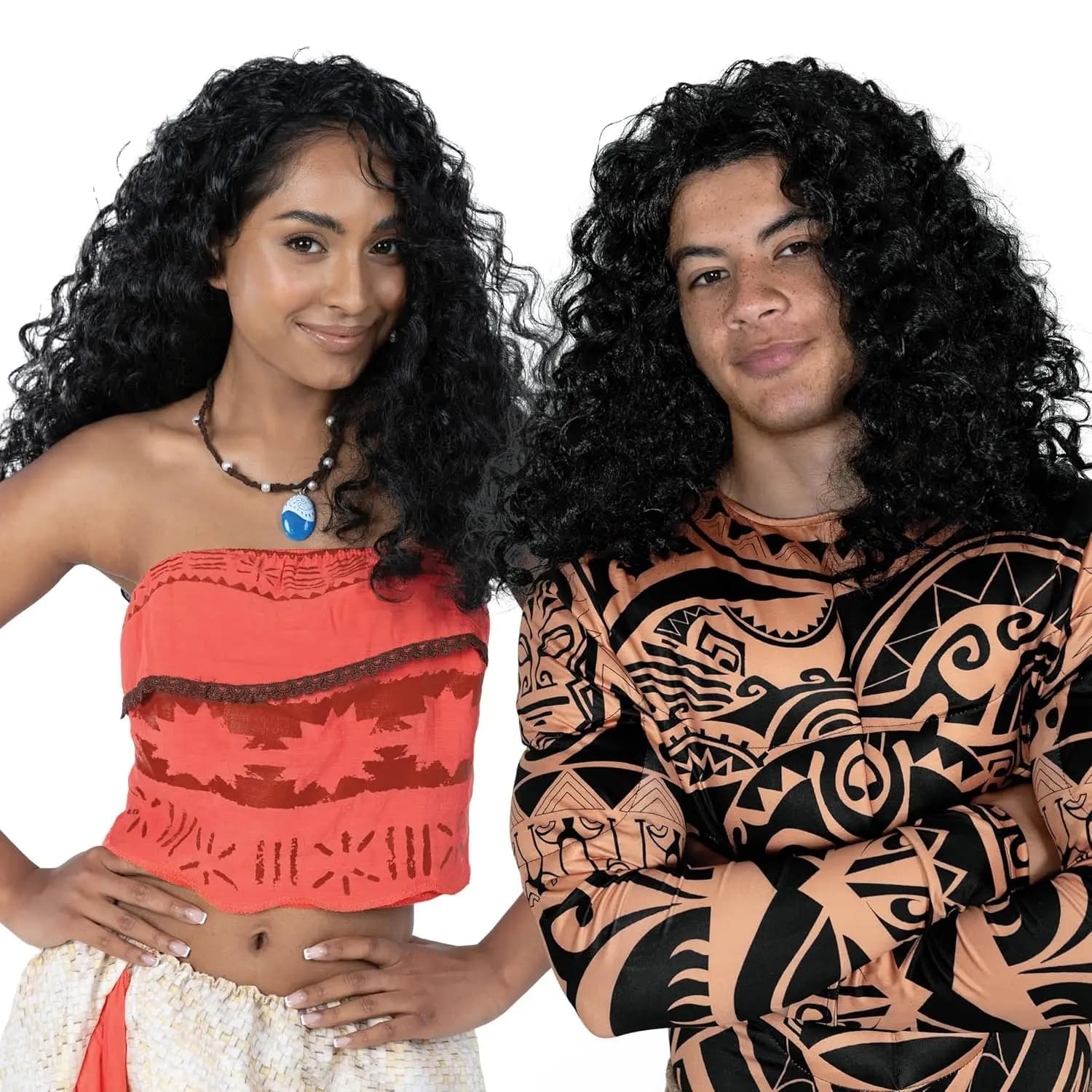 Polynesian Black Curly Cosplay Wig for Maui Role Play  Long Curly Wig for Women Cosplay Wig Hair Synthetic Halloween Party Wigs