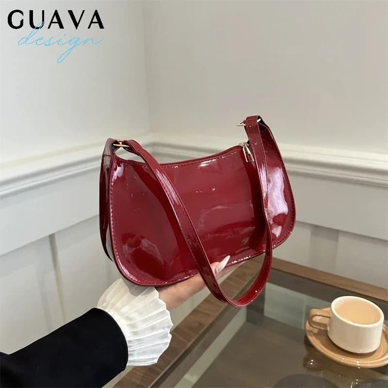 Retro Solid Color PU Leather Shoulder Underarm Bag Women's Fashion Handbags Casual Purses and Handbag Ladies Hand Bags
