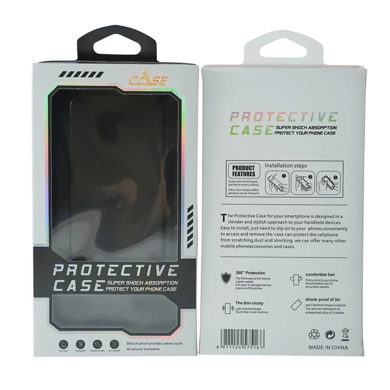 Wholesale 500pcs PET Pull-out Universal Paper Packing Box with logo for iphone 14 15 16 Pro Max Plus Mobile Phone Case wj40