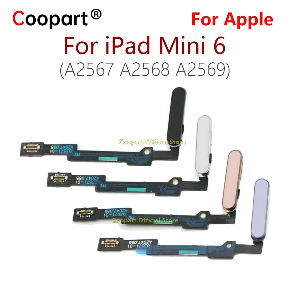 Coopart Touch ID Fingerprint Connection Sensor Scanner Flex For iPad mini 6 A2567 A2568 A2569 Home Return Button Key Cable
