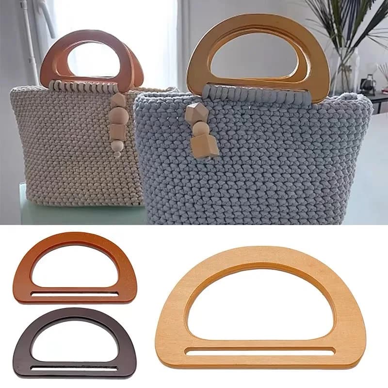 Detachable Wooden Bag Handles Shoulder Bag Strap Handbag Band Handle Gift Box Handle DIY Purse Luggage Handcrafted Accessories
